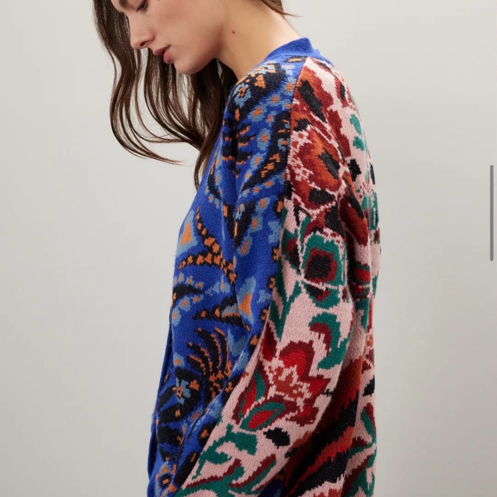 FARM Rio Toucans scarf Print Cardigan sz. S